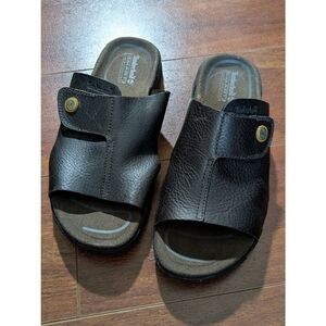 Timberland SMART Dark Brown Leather Slide Sandals Size 7